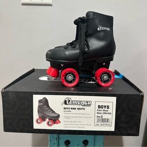 Chicago Boys Rink Skate Black Red Size 2
